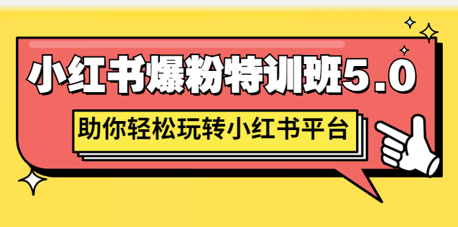 【副业项目3154期】小红书爆粉特训班5.0，助你轻松玩转小红书平台价值1380元-云起副业网