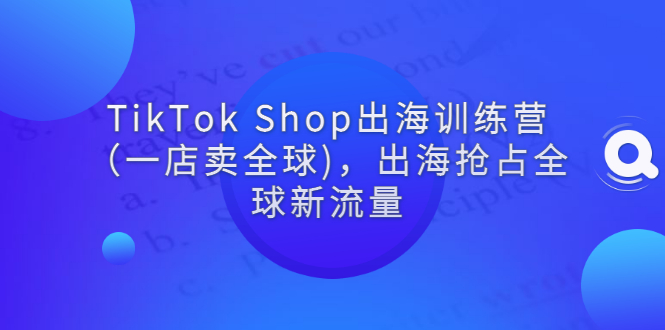 【副业项目3345期】tiktok电商怎么做（TikTok Shop出海训练营课程教你抖音跨境电商怎么做）-云起副业网