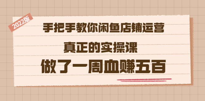 【副业项目3787期】2022版闲鱼运营实操课：手把手教你怎样经营好闲鱼店铺-云起副业网