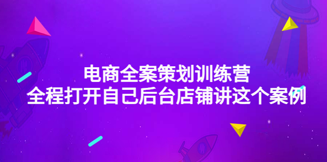 【副业项目4551期】电商全案策划训练营：全程打开自己后台店铺讲这个案例（9节课时）-云起副业网