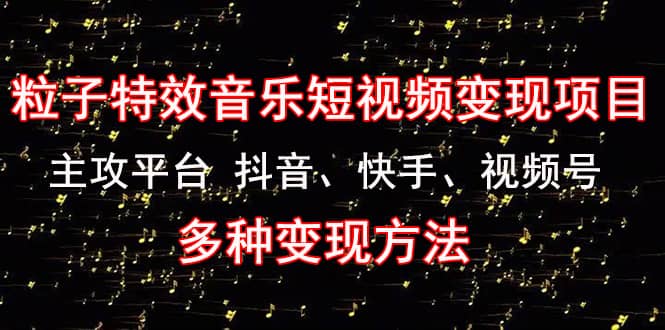 【副业项目4821期】《粒子特效音乐短视频变现项目》主攻平台 抖音、快手、视频号 多种变现方法-云起副业网