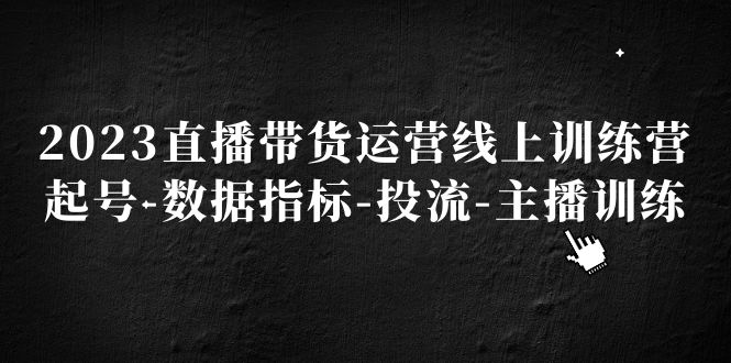 【副业项目5282期】2023直播带货运营线上训练营，起号-数据指标-投流-主播训练-云起副业网