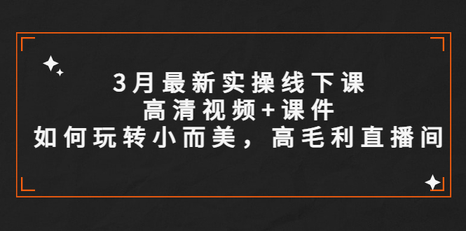 【副业项目5675期】3月最新实操线下课高清视频+课件，如何玩转小而美，高毛利直播间-云起副业网