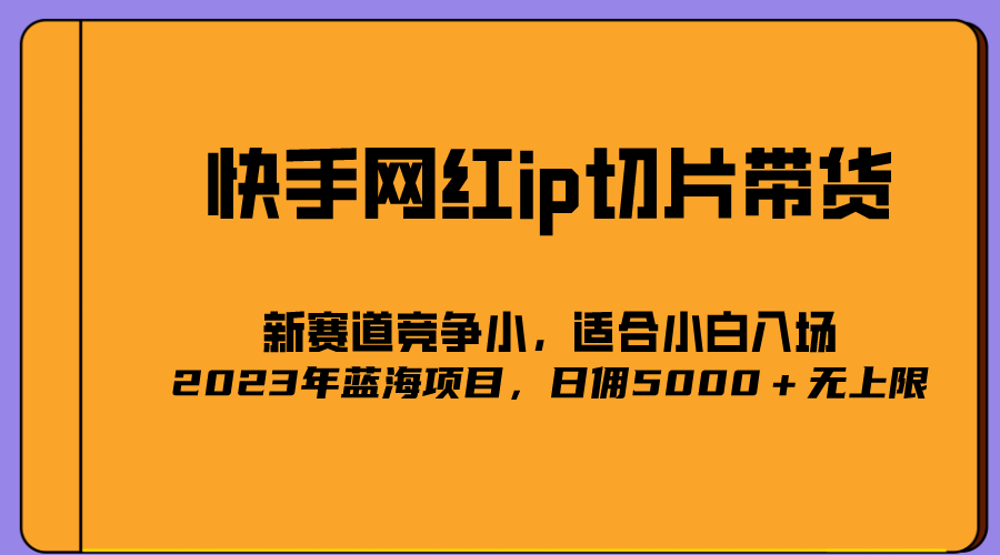 【副业项目5464期】2023爆火的快手网红IP切片，号称日佣5000＋的蓝海项目，二驴的独家授权-云起副业网