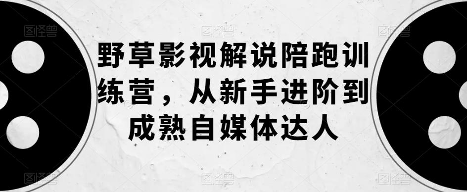 【副业项目6152期】野草影视解说陪跑训练营，从新手进阶到成熟自媒体达人-云起副业网