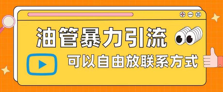 【副业项目6166期】油管暴力引流，可以自由放联系方式【揭秘】-云起副业网