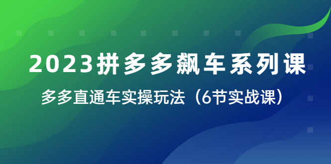 【副业项目6041期】2023拼多多飙车系列课，多多直通车实操玩法（6节实战课）-云起副业网