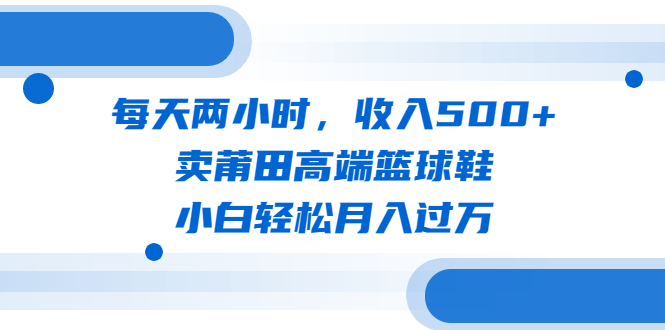 【副业项目6542期】每天两小时，收入500+，卖莆田高端篮球鞋，小白轻松月入过万（教程+素材）-云起副业网