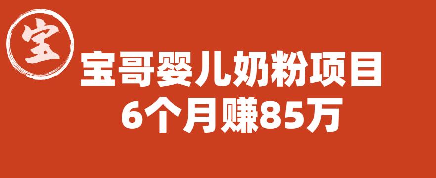 【副业项目6416期】宝哥婴儿奶粉项目，6个月赚85w【图文非视频】【揭秘】-云起副业网