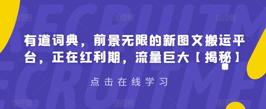 【副业项目6843期】有道词典，前景无限的新图文搬运平台，正在红利期，流量巨大【揭秘】-云起副业网