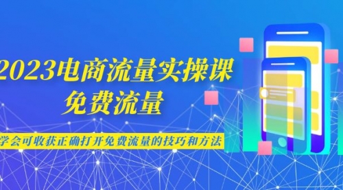 【副业项目7083期】2023电商流量实操课-免费流量，学会可收获正确打开免费流量的技巧和方法-云起副业网