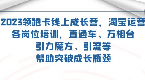 【副业项目7677期】2023领跑·卡 线上成长营 淘宝运营各岗位培训 直通车 万相台 引力魔方 引流-云起副业网