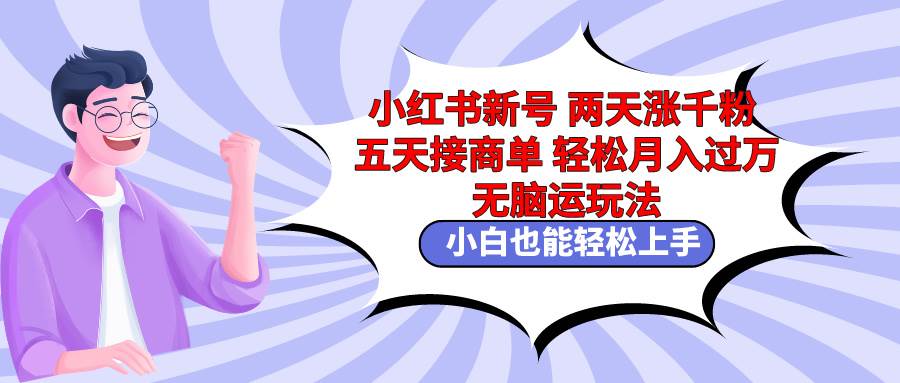 小红书新号两天涨千粉五天接商单轻松月入过万 无脑搬运玩法 小白也能轻…-云起副业网