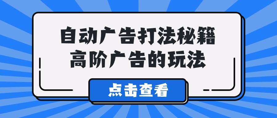 A lice自动广告打法秘籍，高阶广告的玩法-云起副业网