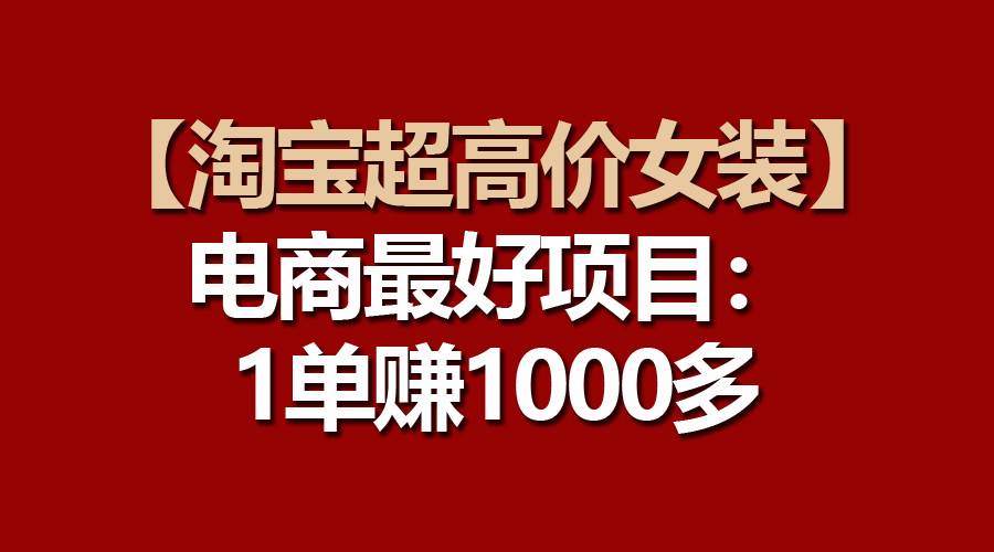 【淘宝超高价女装】电商最好项目：一单赚1000多-云起副业网