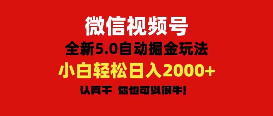 微信视频号变现，5.0全新自动掘金玩法，日入利润2000+有手就行-云起副业网